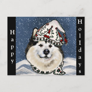 Cartes Pour Fêtes Annuelles Vacances Malamute d'Alaska