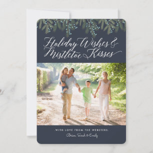 Cartes Pour Fêtes Annuelles Vacances & Mistletoe Kisses Photo de Noël