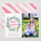 Cartes Pour Fêtes Annuelles Vacances Modernes | Joyeuses Fêtes (Devant / Derrière)