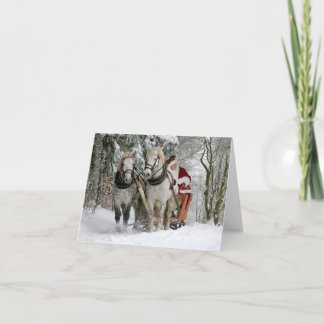 Cartes Pour Fêtes Annuelles Vacances Noël Père Noël Chevaux