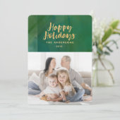 Cartes Pour Fêtes Annuelles Vacances or métal (Debout devant)