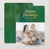 Cartes Pour Fêtes Annuelles Vacances or métal (Devant / Derrière)