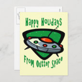 CARTES POUR FÊTES ANNUELLES VACANCES OVNI (Devant / Derrière)