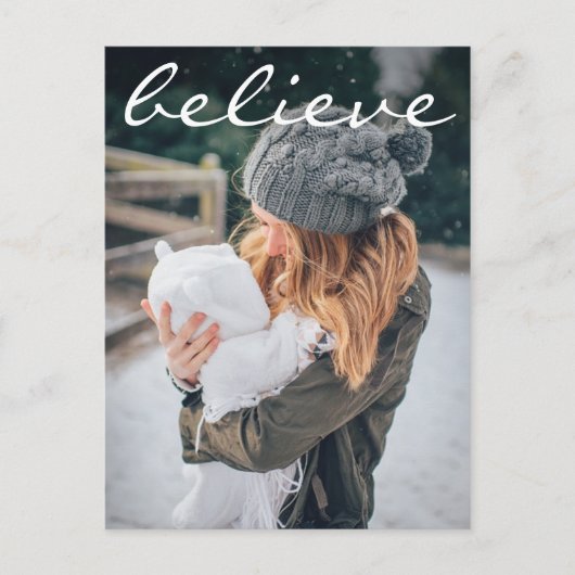 Cartes Pour Fêtes Annuelles Vacances photo Croire Blanc Moderne (Devant)