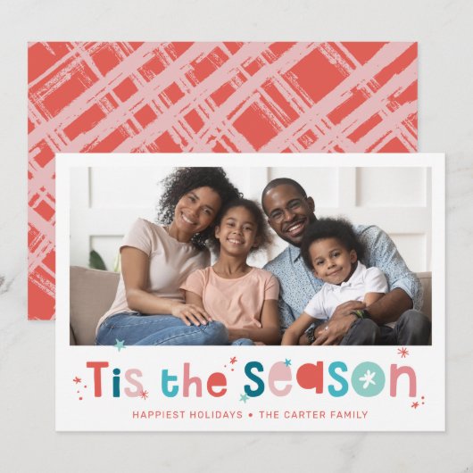 Cartes Pour Fêtes Annuelles VACANCES PHOTO fun noël citent cette saison (Devant / Derrière)