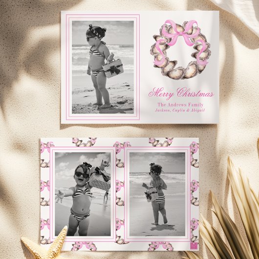 Cartes Pour Fêtes Annuelles Vacances photo Preppal Coastal Oyster Bow