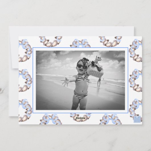 Cartes Pour Fêtes Annuelles Vacances photo Preppal Coastal Oyster Bow (Dos)