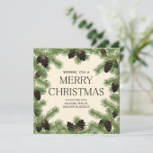 Cartes Pour Fêtes Annuelles Vacances Pine Cône Garland Frame (Debout devant)