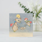 Cartes Pour Fêtes Annuelles Vacances Robot (Debout devant)