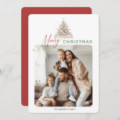 Cartes Pour Fêtes Annuelles Vacances Rustique Vert Éternel 2 Photo Noël (Devant / Derrière)