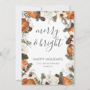 Cartes Pour Fêtes Annuelles Vacances Rustiques Joyeux Et Lumineux Bordure