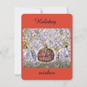Cartes Pour Fêtes Annuelles Vacances saison meilleurs voeux vitrail look