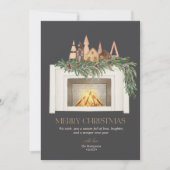 Cartes Pour Fêtes Annuelles Vacances Sans Photo Aquarelle Cheminée Scandi Tree (Devant)