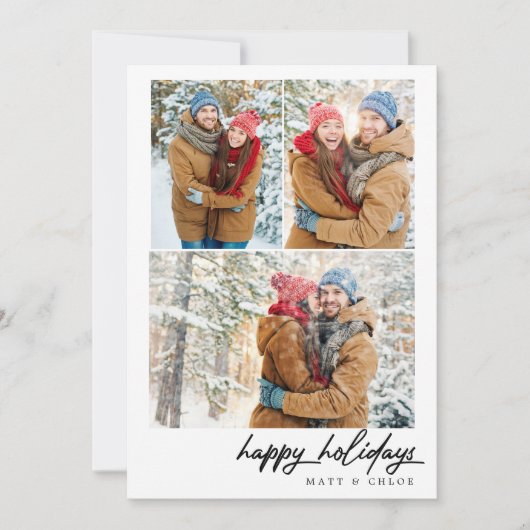 Cartes Pour Fêtes Annuelles Vacances simples et heureuses Noël Multi-Carte pho (Devant)