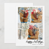 Cartes Pour Fêtes Annuelles Vacances simples et heureuses Noël Multi-Carte pho (Devant / Derrière)