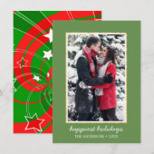 Cartes Pour Fêtes Annuelles Vacances simples et heureuses Photo Noël (Devant / Derrière)