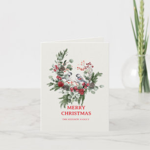 Cartes Pour Fêtes Annuelles Vacances simples minimalistes en bois de Noël 1
