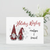 Cartes Pour Fêtes Annuelles Vacances Souhaite Gnomes rustiques dans Red Buffal (Debout devant)