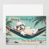 Cartes Pour Fêtes Annuelles Vacances Tropical Bichon (Devant / Derrière)