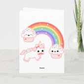 Cartes Pour Fêtes Annuelles Vacances Unicorn (Dos)