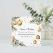 Cartes Pour Fêtes Annuelles Vacances vertes et dorées modernes Wreath (Debout devant)