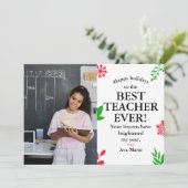 Cartes Pour Fêtes Annuelles Vacances Voeux à l'enseignant (Debout devant)