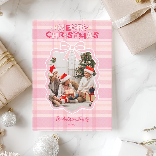 Cartes Pour Fêtes Annuelles Vacances Whimsical Pink Retro