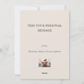 Cartes Pour Fêtes Annuelles Vache avec un chapeau de Père Noël Joyeux Noël Fêt (Dos)