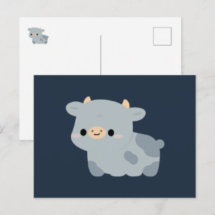 Cartes Pour Fêtes Annuelles Vache Blue Belge