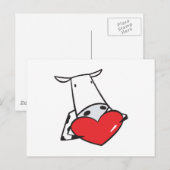 Cartes Pour Fêtes Annuelles vache de coeur valentine (Devant / Derrière)