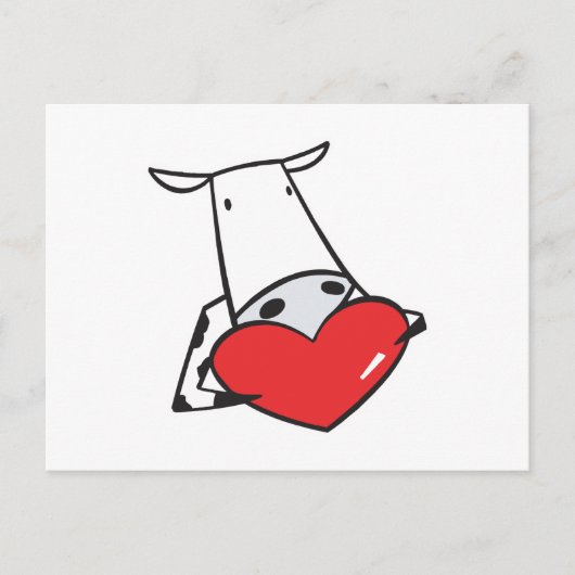 Cartes Pour Fêtes Annuelles vache de coeur valentine (Devant)