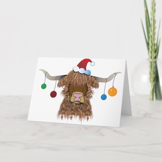 Cartes Pour Fêtes Annuelles Vache de Noël (Devant)