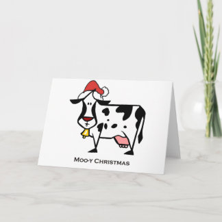 Cartes Pour Fêtes Annuelles Vache de Noël mignonne