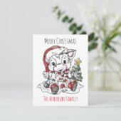 Cartes Pour Fêtes Annuelles Vache de Noël mignonne (Debout devant)