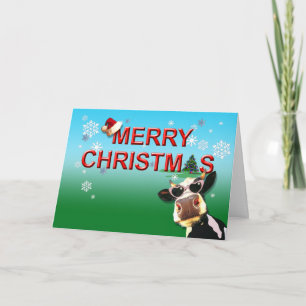 Cartes Pour Fêtes Annuelles Vache de Noël Moootiative Joyeux