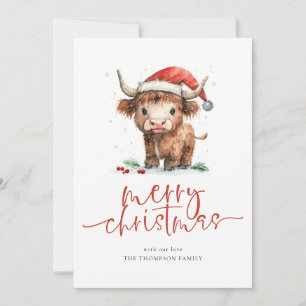 Cartes Pour Fêtes Annuelles Vache des Highlands Calendrier 2026 Joyeux Noël