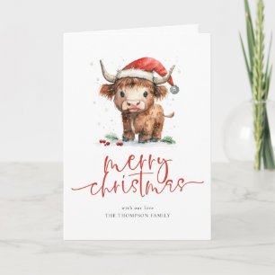 Cartes Pour Fêtes Annuelles Vache des Highlands Calendrier 2026 Joyeux Noël pl