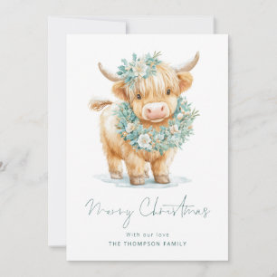 Cartes Pour Fêtes Annuelles Vache des Highlands d'hiver Calendrier 2027 Joyeux
