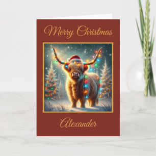 Cartes Pour Fêtes Annuelles Vache des Highlands Noël