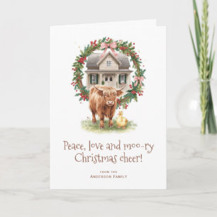 Cartes Pour Fêtes Annuelles Vache des Highlands Noël