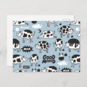 Cartes Pour Fêtes Annuelles Vache et lait (Devant / Derrière)