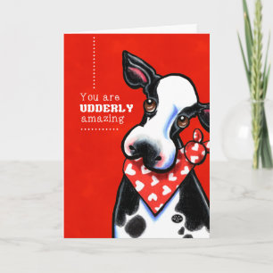 Cartes Pour Fêtes Annuelles Vache extraordinaire à amoureux d'Udderly