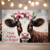 Cartes Pour Fêtes Annuelles Vache Festive Joyeux Noël De La Troupe