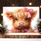 Cartes Pour Fêtes Annuelles Vache moo-ry Noël Highland