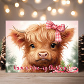 Cartes Pour Fêtes Annuelles Vache moo-ry Noël Highland