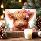 Cartes Pour Fêtes Annuelles Vache moo-ry Noël Highland