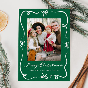 Cartes Pour Fêtes Annuelles Vaches à main fantaisie vert 2 photo Noël