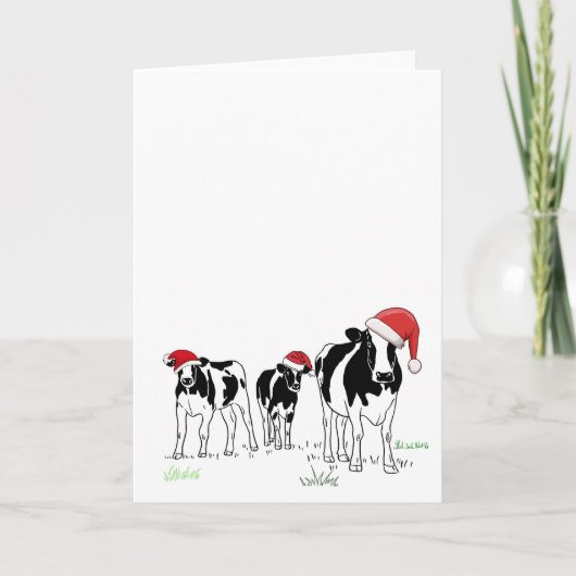 Cartes Pour Fêtes Annuelles Vaches de Noël (Devant)