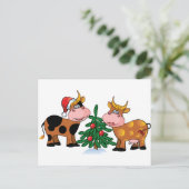 Cartes Pour Fêtes Annuelles Vaches de Noël (Debout devant)