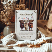 Cartes Pour Fêtes Annuelles Vaches Festives Highland Rustique Noël occidental